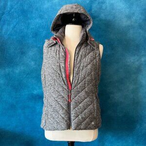 Tek Gear Puffer Vest with Removable Hood, Heather Grey, XL